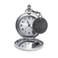 Long Chain Silver Mirror Pocket Watch